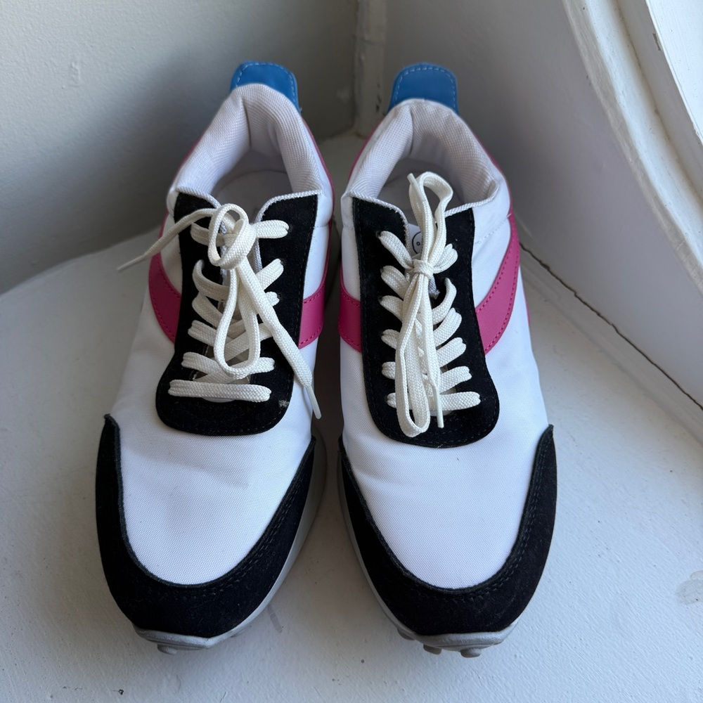Steve Madden Madilyn Sneakers White Pink Blue Size 10